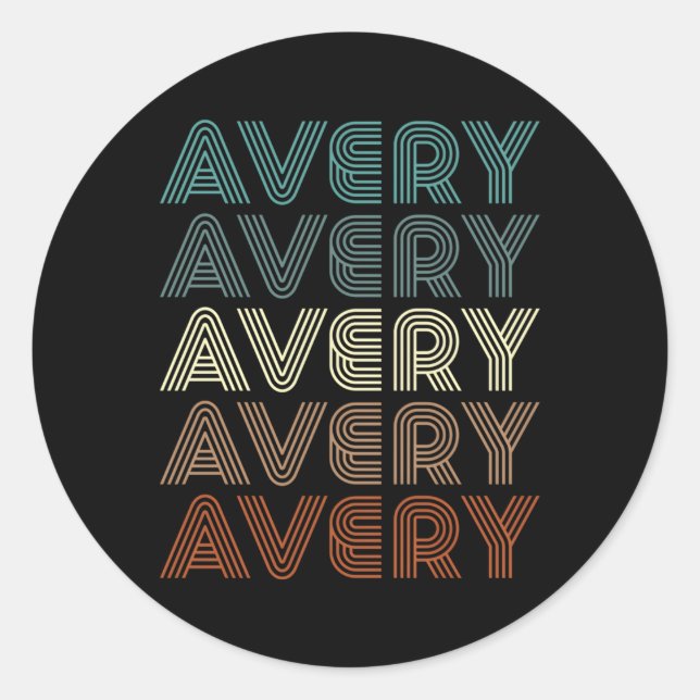Sticker Rond Nom Avery (Devant)