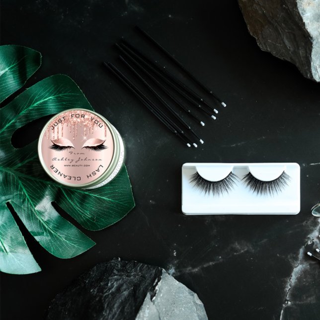 Sticker Rond Nom Beauté Lshes Drips Pink Gold Lashes Cleaner (Name Beauty Lshes Drips Pink Gold Lashes Cleaner Classic Round Sticker)