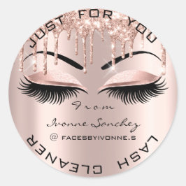 Sticker Rond Nom Beauté Lshes Drives Pink Brows Lashes Social