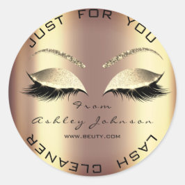 Sticker Rond Nom Beauté Salon Parties scintillant Miel Lash Net