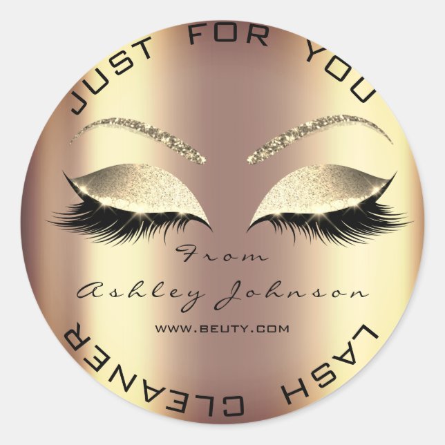 Sticker Rond Nom Beauté Salon Parties scintillant Miel Lash Net (Devant)