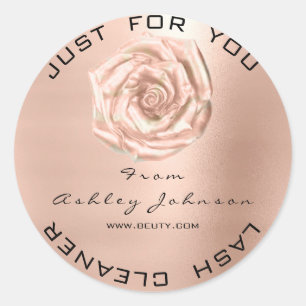 Sticker Rond Nom Beauty Salon Rose Pink Gold Lash Cleaner