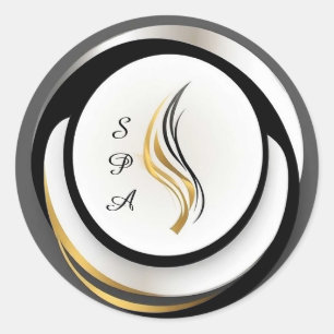 Sticker Rond 🌀 Nom commercial personnalisé Cercle abstrait mod