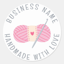 Sticker Rond Nom commercial personnalisé Crochet fait main