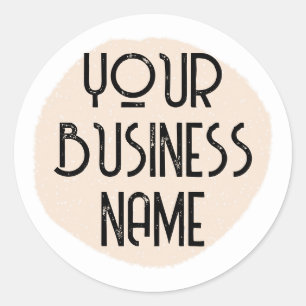 Sticker Rond Nom commercial personnalisé Minimal Simple Profess