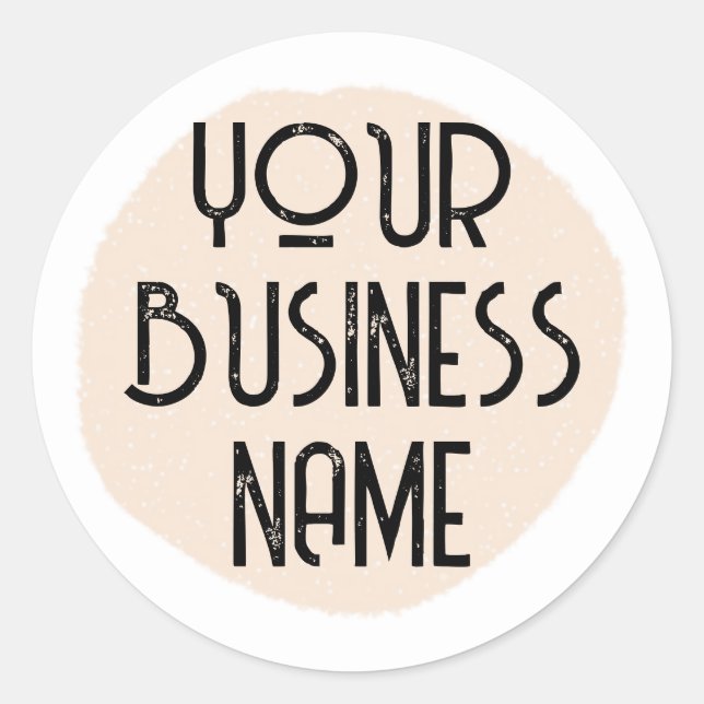 Sticker Rond Nom commercial personnalisé Minimal Simple Profess (Devant)