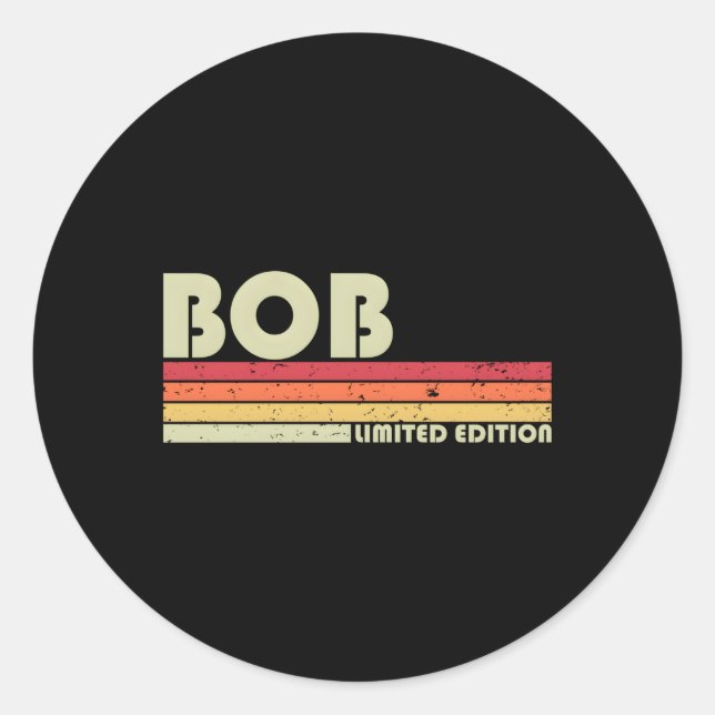 Sticker Rond Nom de Bob personnalisé (Devant)