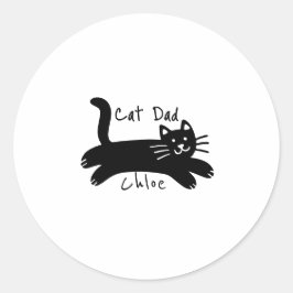 Sticker Rond Nom de chat personnalisé pour papa chat