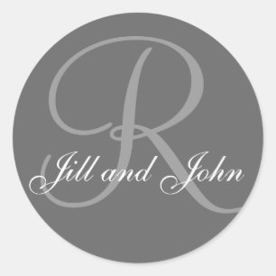 Sticker Rond Nom de famille R initial plus l'autocollant de