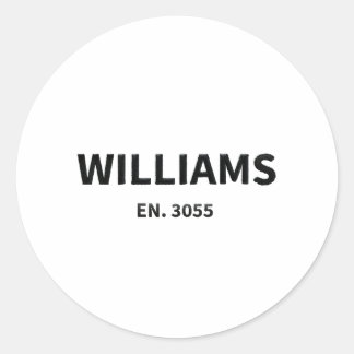 Sticker Rond Nom de famille Williams - Personnalisé "Est. 2025"