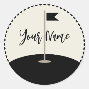Sticker Rond Nom de golf personnalisé