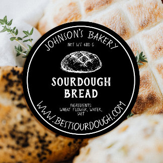 Sticker Rond Nom de la boulangerie Pain de soupe Pain Pain Vint