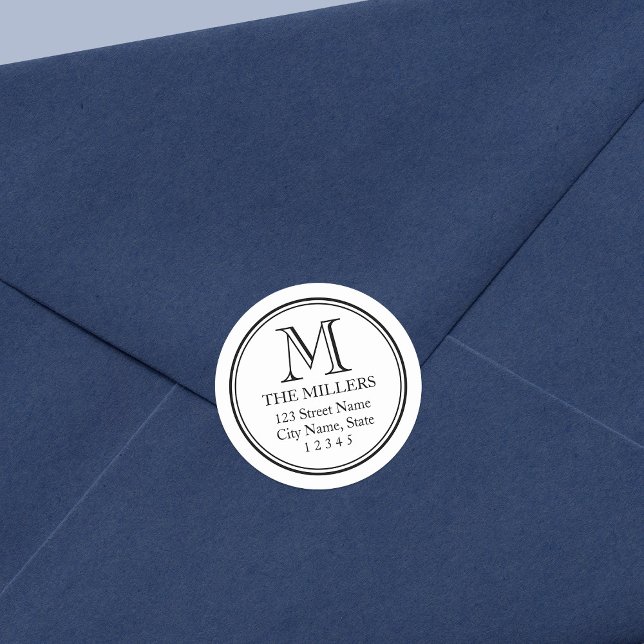 Sticker Rond Nom de l'Arrière - plan modifiable arrondi Adresse (Créateur téléchargé)