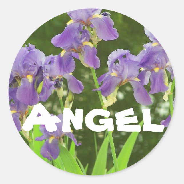 Sticker Rond nom de l'autocollant iris :, Angel (Devant)