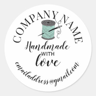 Sticker Rond Nom de l'entreprise artisanale avec amour