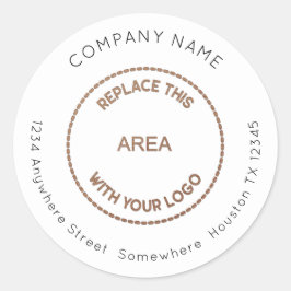 Sticker Rond Nom de l'entreprise Logo Nom du retour Adresse