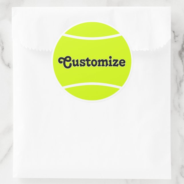 Sticker Rond Nom de l'équipe de tennis personnalisée / Texte Sp (Sac)