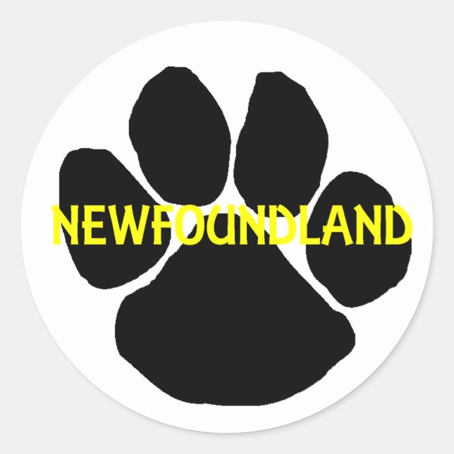 Sticker Rond nom de terre-neuve paw.png (Devant)