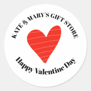 Sticker Rond Nom d'entreprise personnalisé Bonne Saint-Valentin