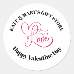 Sticker Rond Nom d'entreprise personnalisé Joyeuse Saint-Valent