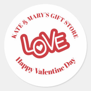 Sticker Rond Nom d'entreprise personnalisé Joyeuse Saint-Valent