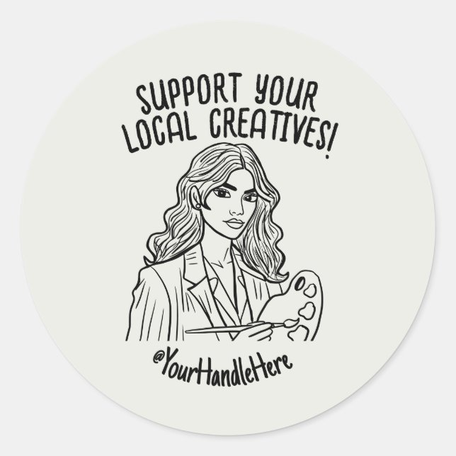 Sticker Rond Nom d'entreprise personnalisé Prise en charge de v (Devant)