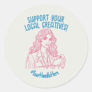 Sticker Rond Nom d'entreprise personnalisé Prise en charge de v