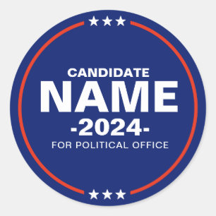 Sticker Rond Nom du candidat personnalisé