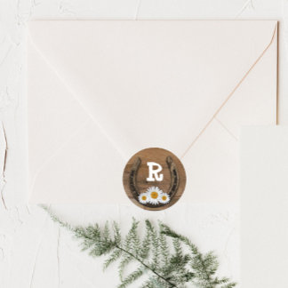 Sticker Rond Nom du fer à cheval Sceau de l'enveloppe initiale