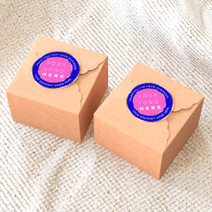 Sticker Rond Nom du logo Merci Web Gold Rose Royal Blue