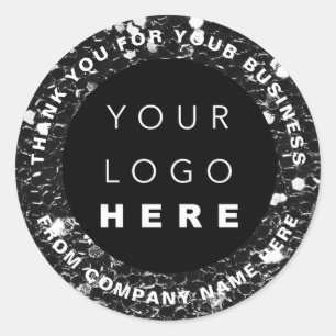 Sticker Rond Nom du logo Merci Web Parties scintillant de magas