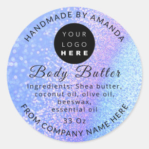 Sticker Rond Nom du logo personnalisé Corps Beurre Cosmétique H