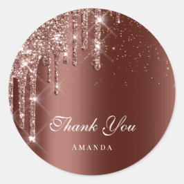 Sticker Rond Nom du Merci 16e Lecteurs d'or nuptiale Mariage Br