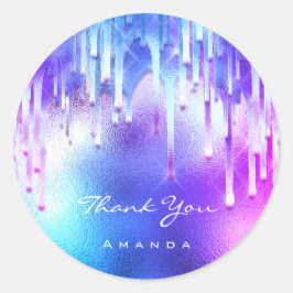 Sticker Rond Nom du Merci Douce 16e perches holographiques nupt