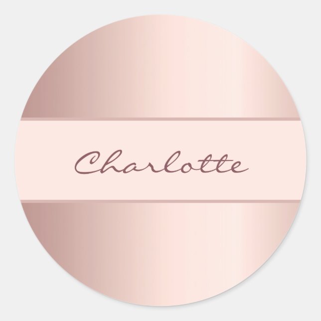 Sticker Rond Nom en or rose (Devant)