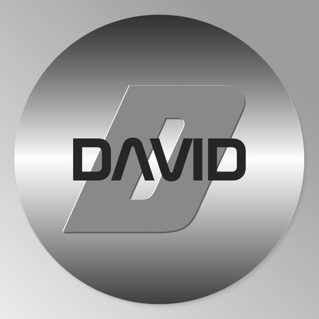 Sticker Rond Nom et monogramme personnalisables du cool (Créateur téléchargé)