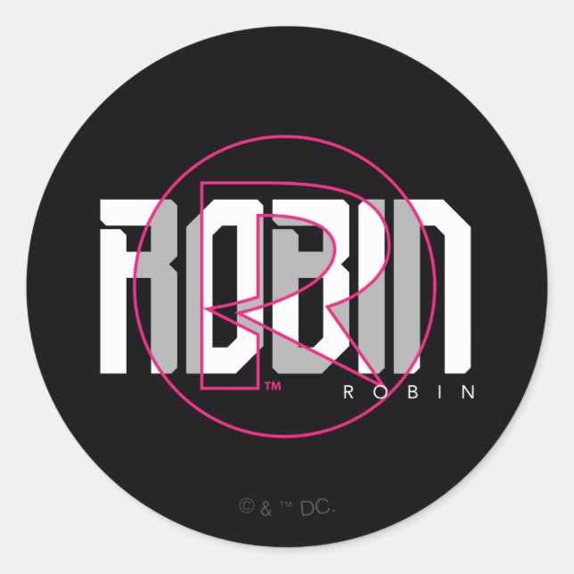 Sticker Rond Nom graphique Robin Hi-Tech (Devant)