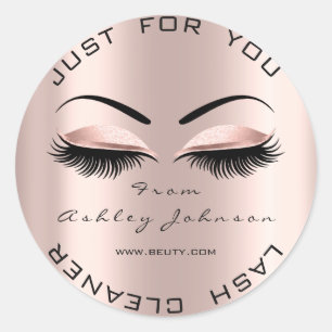 Sticker Rond Nom Merci Nettoyeur de cendres Rose Artiste maquil