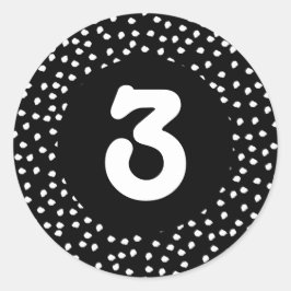 Sticker Rond Nom moderne minimaliste Cute Polka Motif