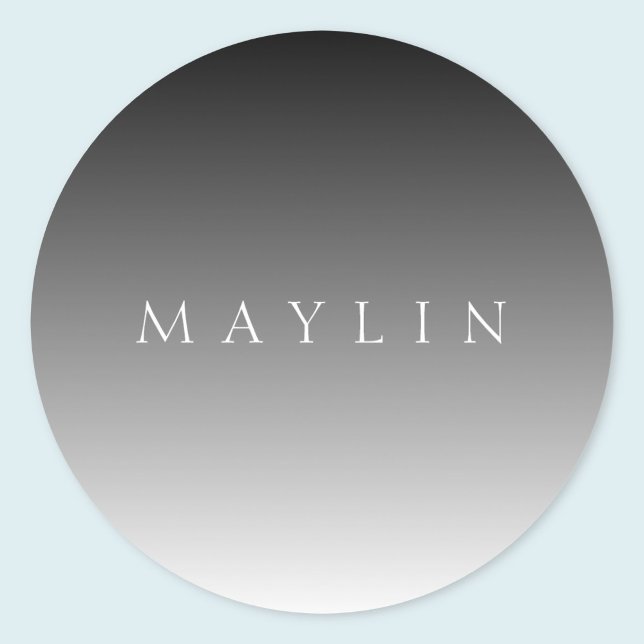 Sticker Rond Nom ou mot classique | Gris dégradé (Créateur téléchargé)