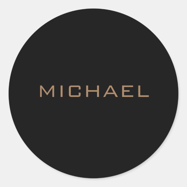 Sticker Rond Nom personnalisé Black Gold (Devant)