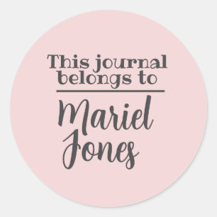Sticker Rond Nom Personnalisé Ce Journal Appartient Aux Autocol