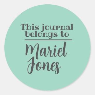 Sticker Rond Nom Personnalisé Ce Journal Appartient Aux Autocol