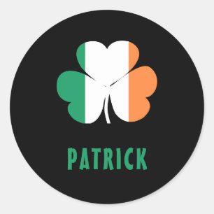 Sticker Rond Nom personnalisé Celtic Irlande Shamrock Drapeau i