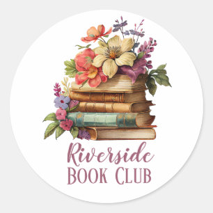 Sticker Rond Nom personnalisé du club de livres