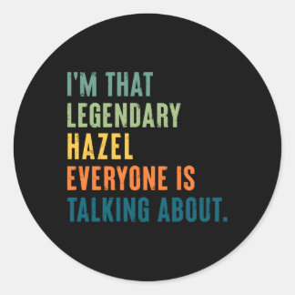 Sticker Rond Nom personnalisé du Hazel légendaire