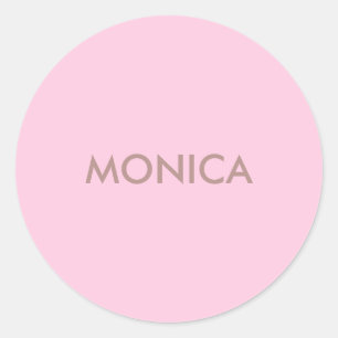 Sticker Rond Nom personnalisé girly rose