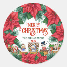Nom personnalisé Joyeux Noël Festif Floral