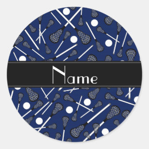 Sticker Rond Nom personnalisé marine bleu crosse