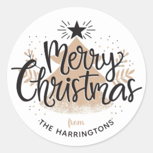 Sticker Rond Nom personnalisé Marques de Noël